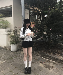 【❤️MADE】도트 레이스 블라우스 화이트