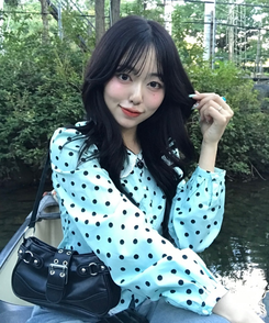 【❤️MADE】도트 레이스 블라우스 민트