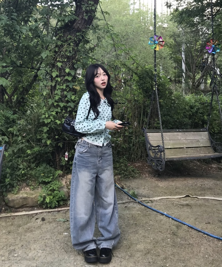 【❤️MADE】도트 레이스 블라우스 민트