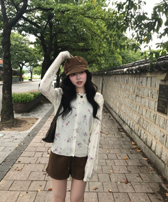 플라워 가디건 아이보리