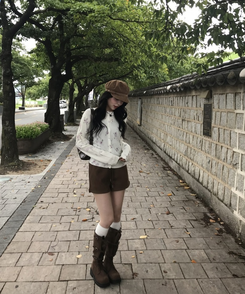 플라워 가디건 아이보리