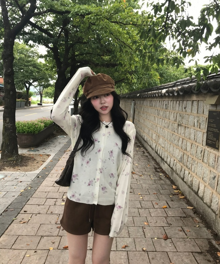 플라워 가디건 아이보리