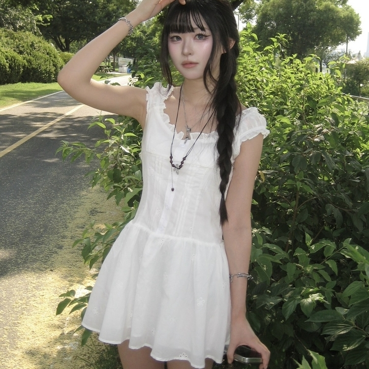 フリルオフショルミニワンピース WHITE