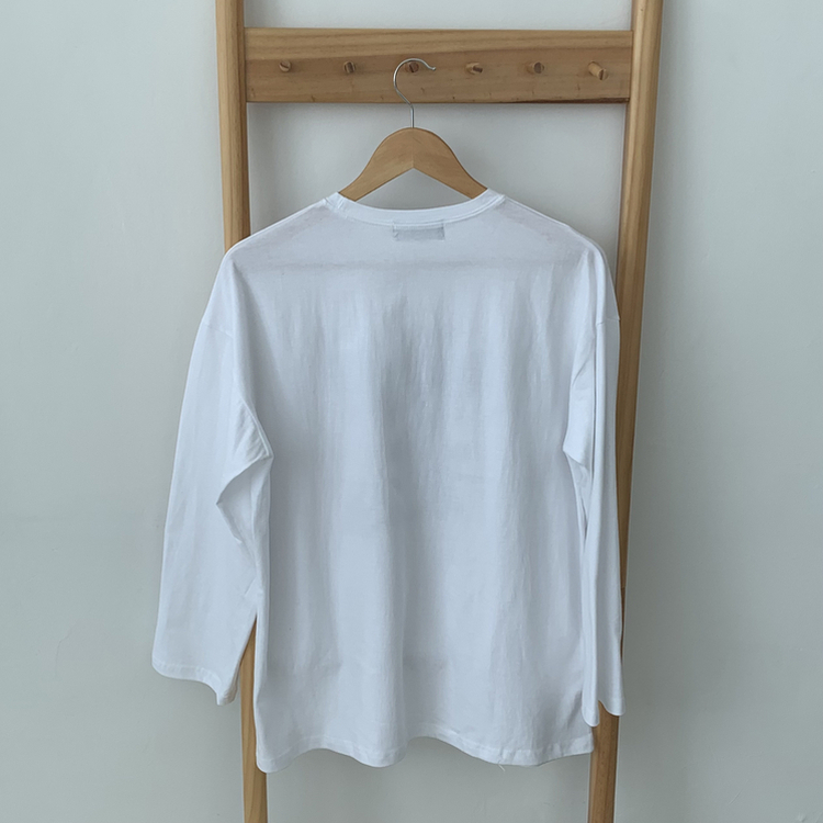プリントルーズラウンドネック長袖Tシャツ