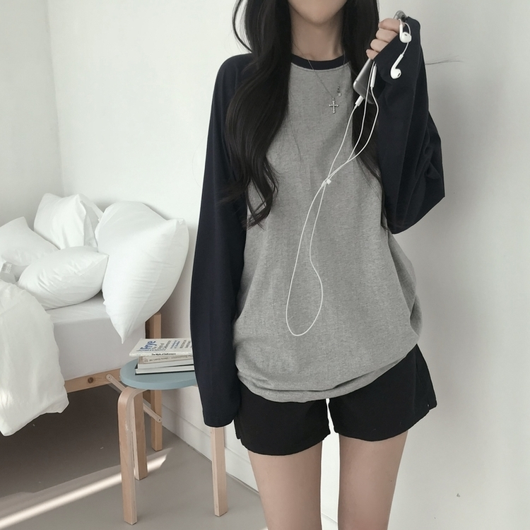 ソフトラグランオーバーサイズ長袖Tシャツ(5color) MELANGE