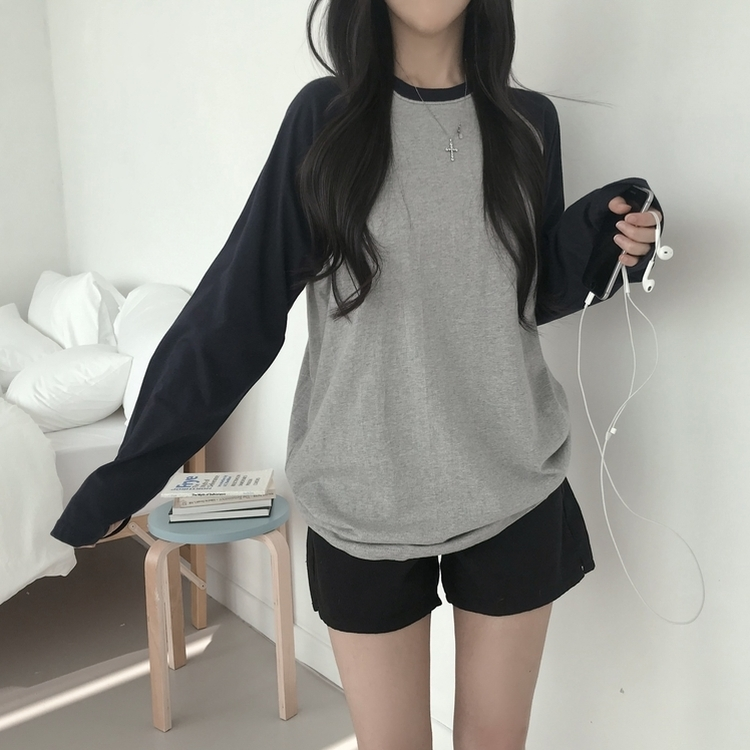 ソフトラグランオーバーサイズ長袖Tシャツ(5color) MELANGE