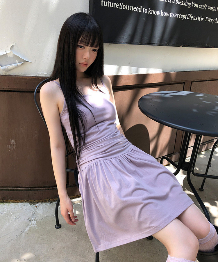 シャーリングキャミソールワンピース Lilac