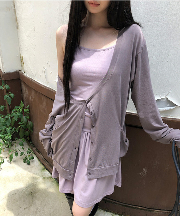 シャーリングキャミソールワンピース Lilac