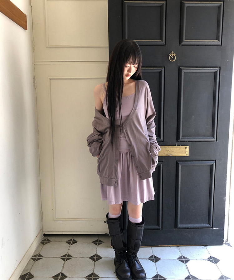 シャーリングキャミソールワンピース Lilac