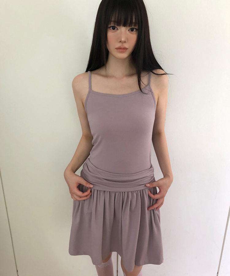 シャーリングキャミソールワンピース Lilac