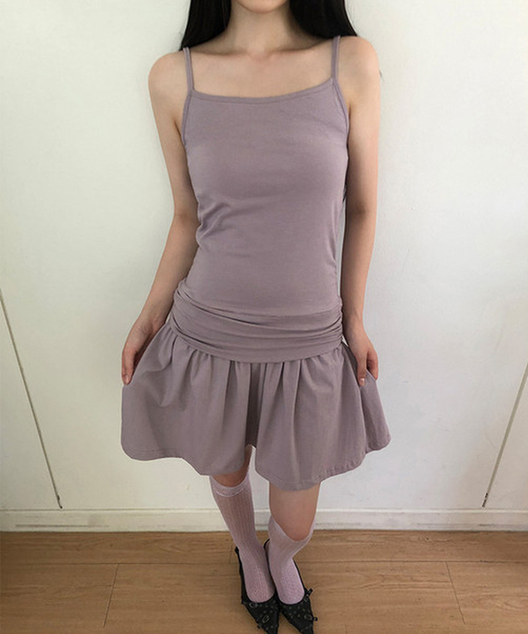 シャーリングキャミソールワンピース Lilac