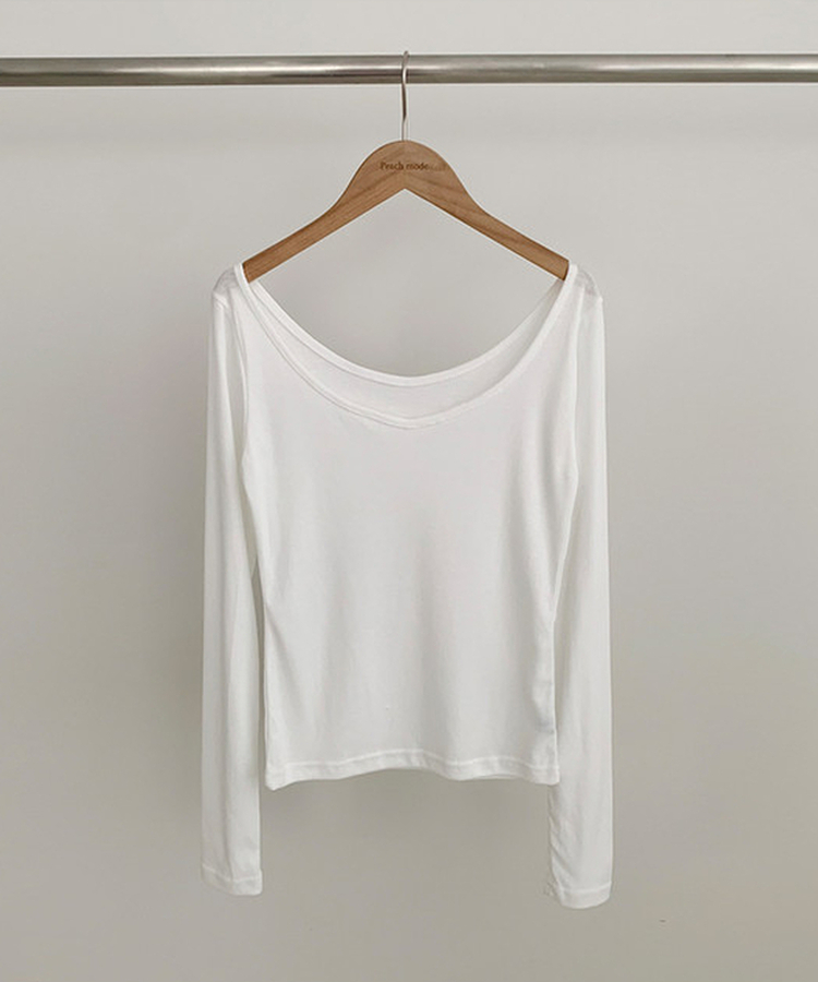 オフショルダーレイヤード長袖Tシャツ(12color)