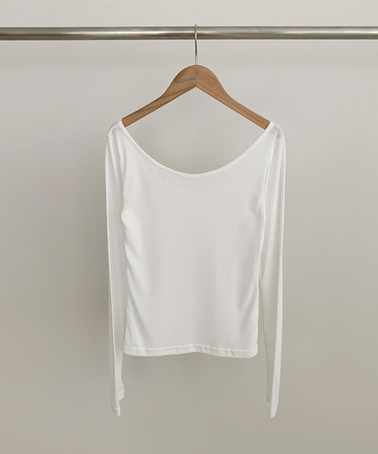 オフショルダーレイヤード長袖Tシャツ(12color)
