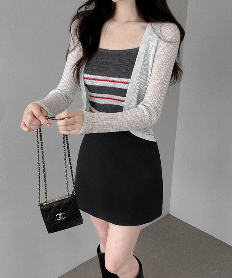 セミAラインフレアミニスカート BLACK