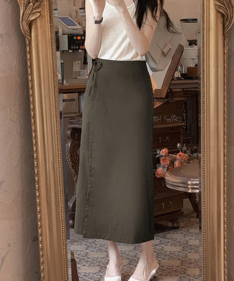 シアーラップロングスカート BROWN