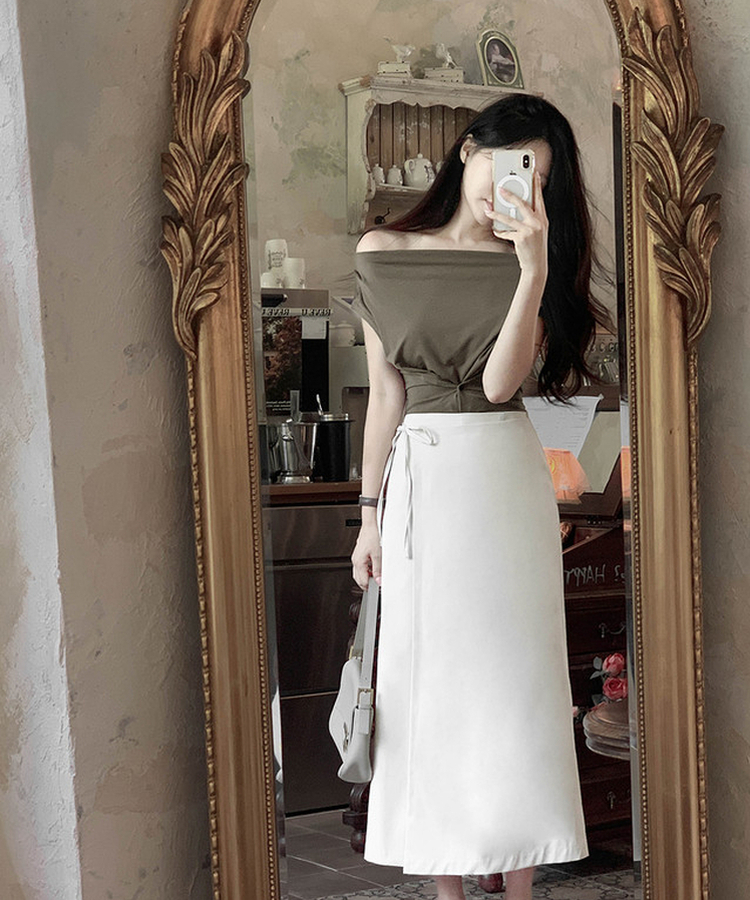 シアーラップロングスカート IVORY