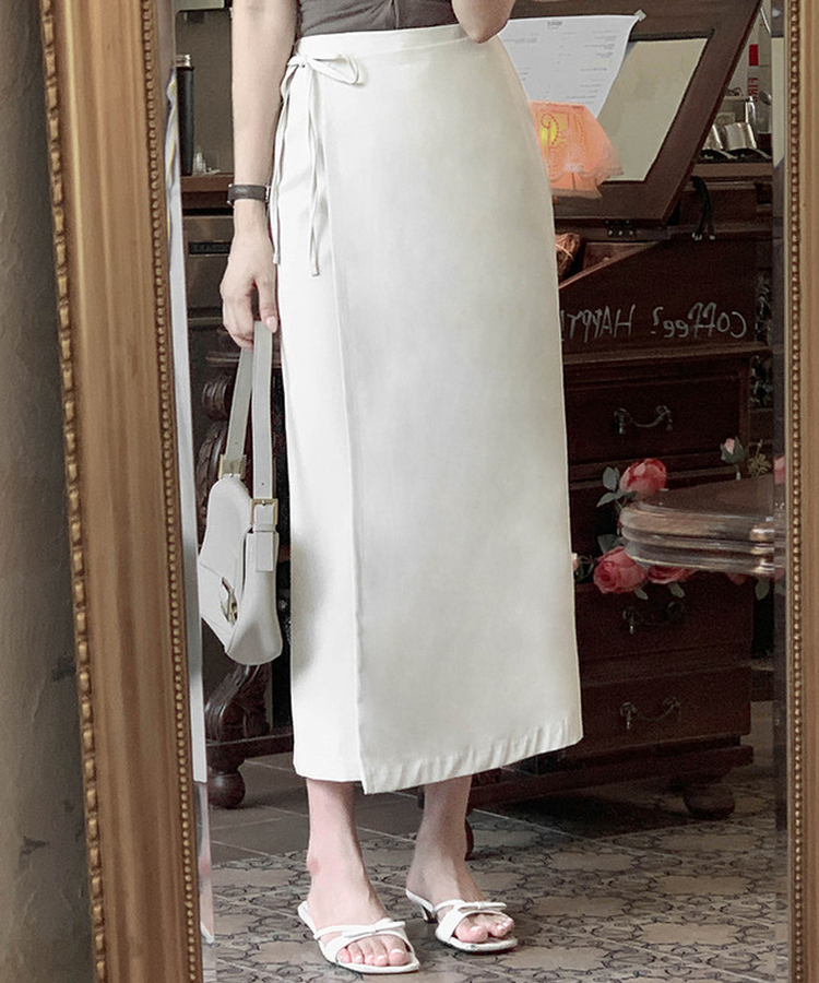 シアーラップロングスカート IVORY