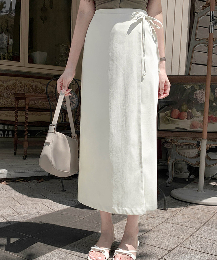 シアーラップロングスカート IVORY