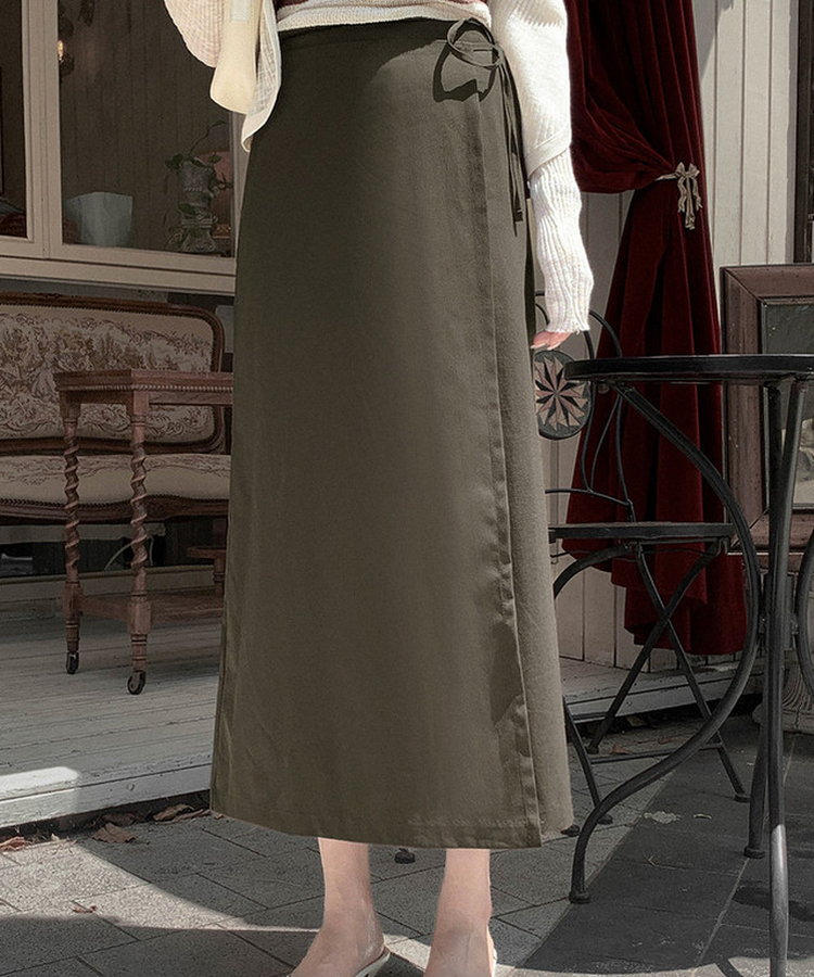 シアーラップロングスカート BROWN