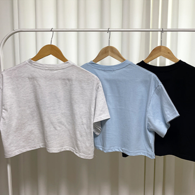レタープリントクロップ半袖Tシャツ