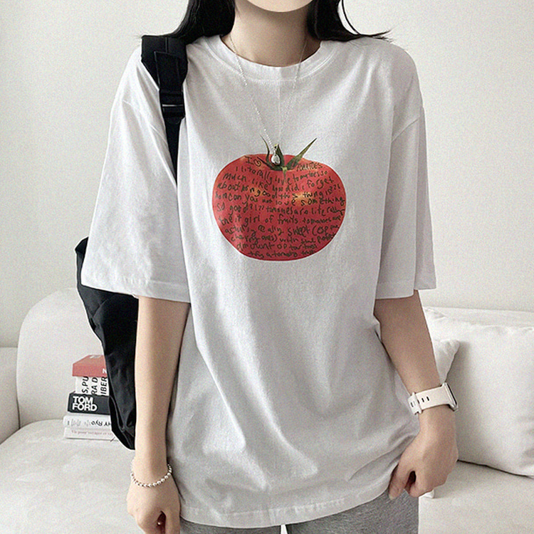トマトレタリング半袖Tシャツ IVORY