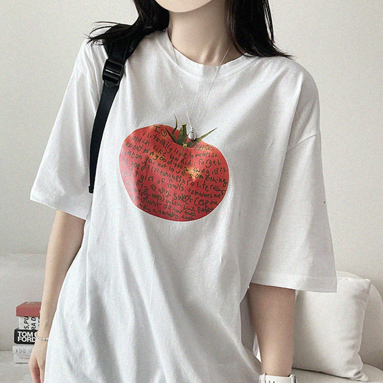 トマトレタリング半袖Tシャツ IVORY