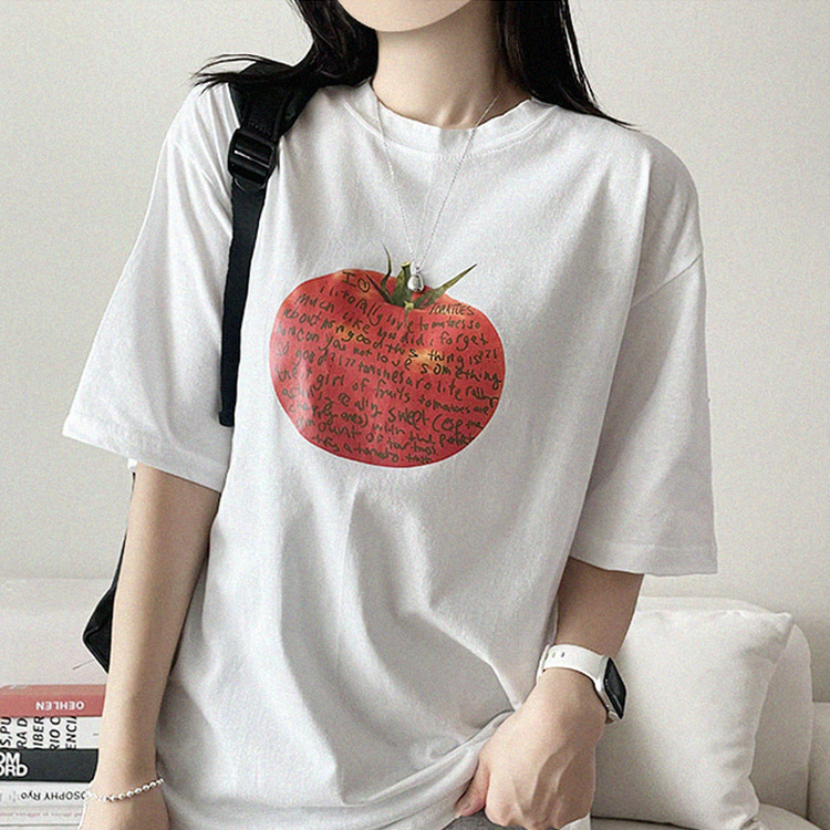 トマトレタリング半袖Tシャツ IVORY
