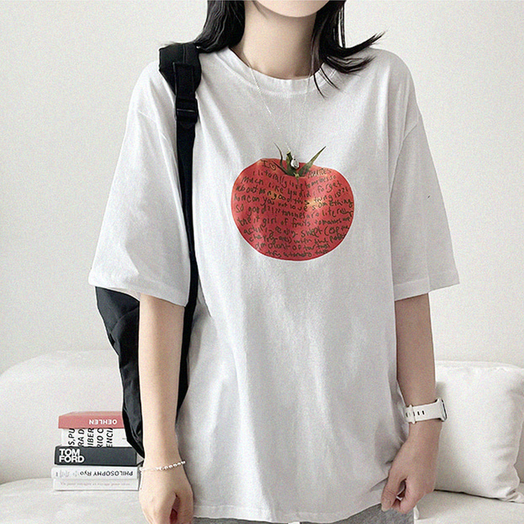 トマトレタリング半袖Tシャツ IVORY