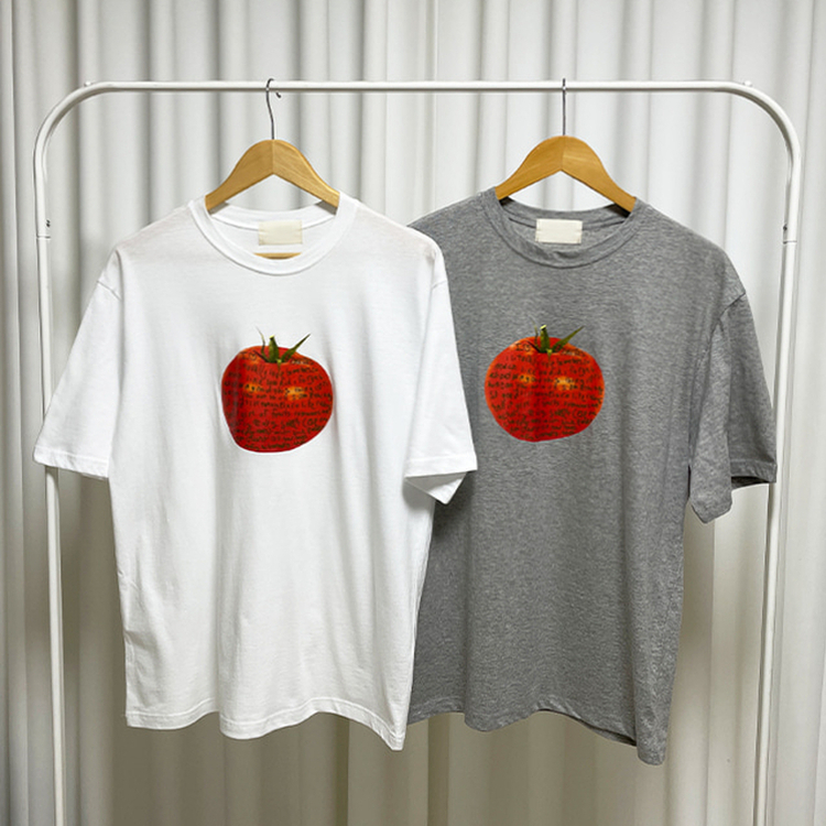 トマトレタリング半袖Tシャツ