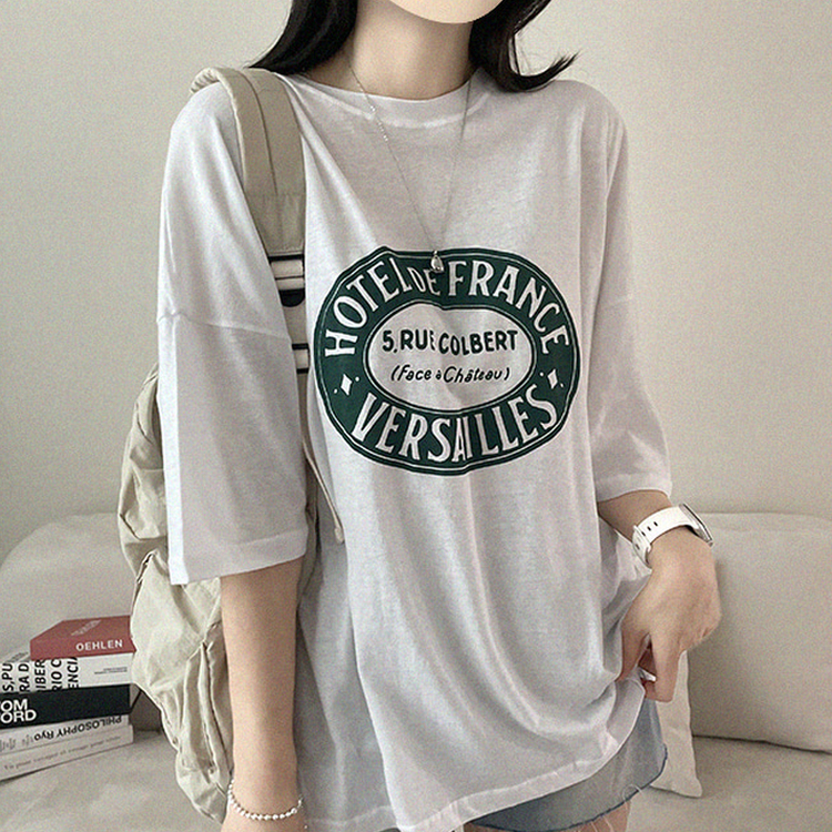 レタリングオーバーサイズ半袖Tシャツ IVORY