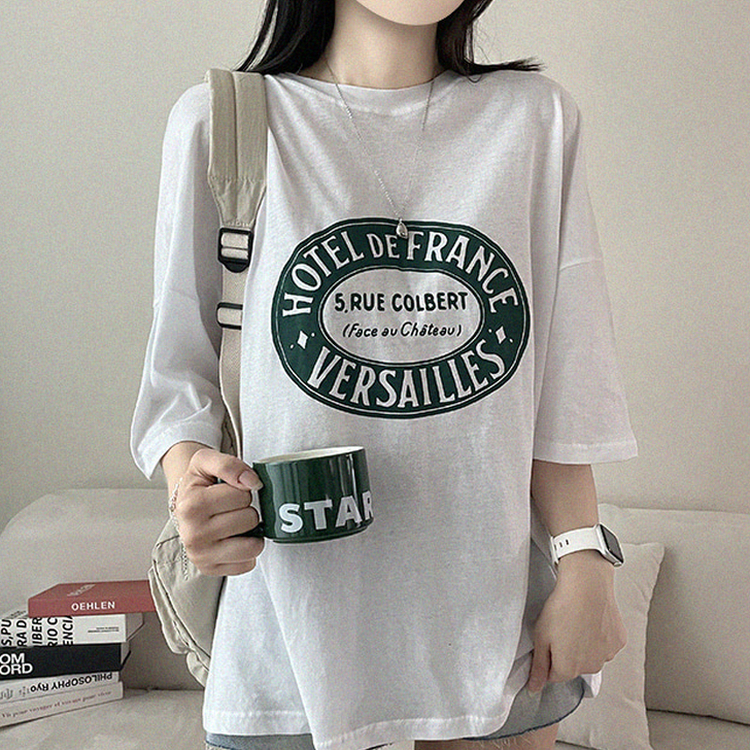 レタリングオーバーサイズ半袖Tシャツ IVORY