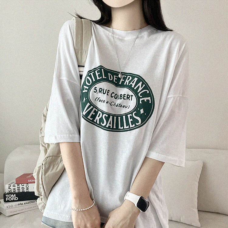レタリングオーバーサイズ半袖Tシャツ IVORY
