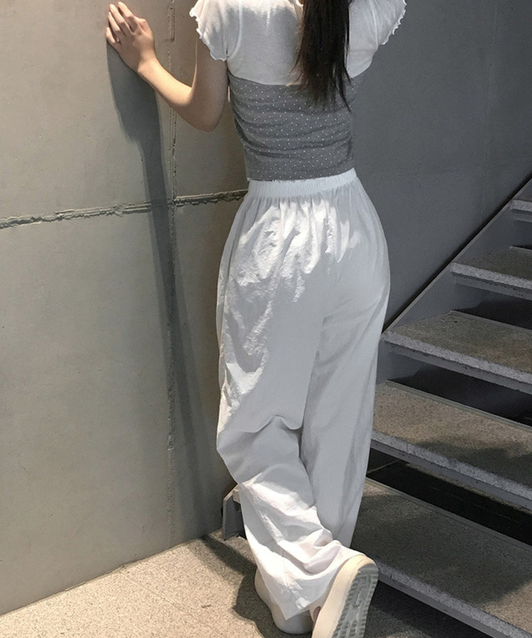 ナイロンウエストゴムトレーニングパンツ(7color) IVORY