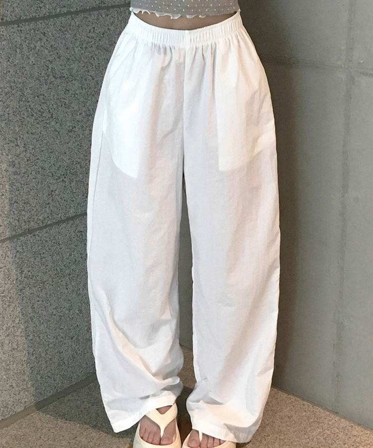 ナイロンウエストゴムトレーニングパンツ(7color) IVORY