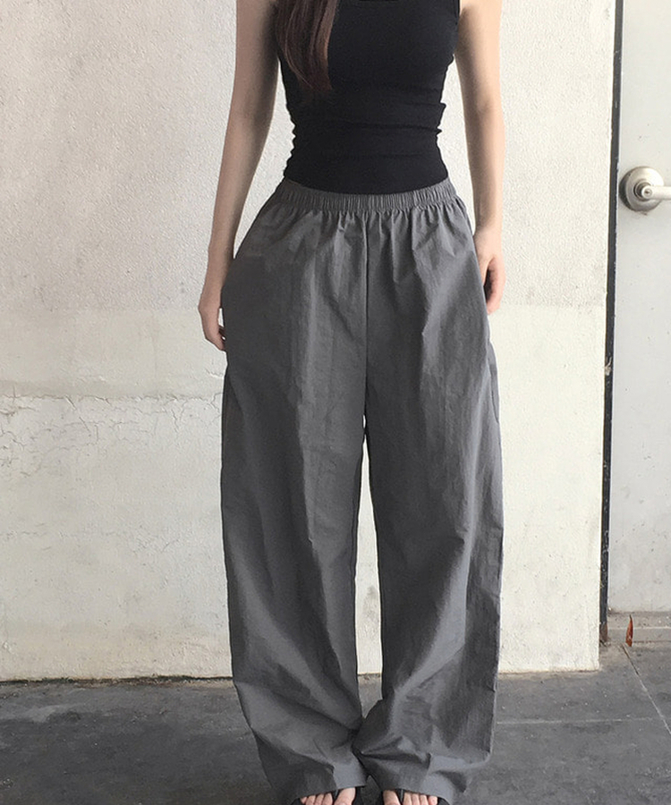 ナイロンウエストゴムトレーニングパンツ(7color) CHARCOAL