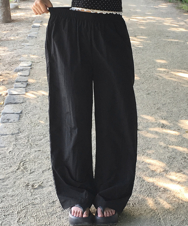 ナイロンウエストゴムトレーニングパンツ(7color) BLACK