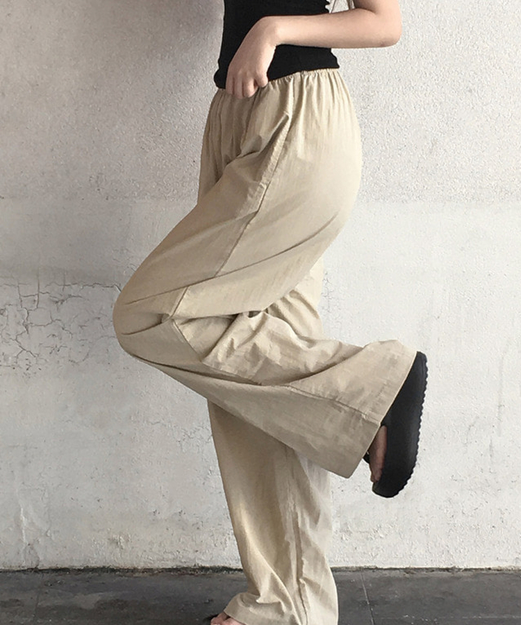 ナイロンウエストゴムトレーニングパンツ(7color) BEIGE