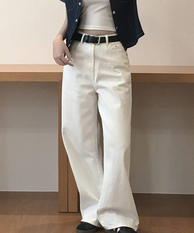 【丈別】ベーシックワイドパンツ(6color) WHITE