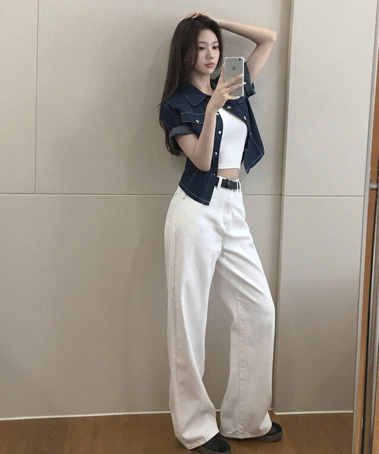 【丈別】ベーシックワイドパンツ(6color) WHITE