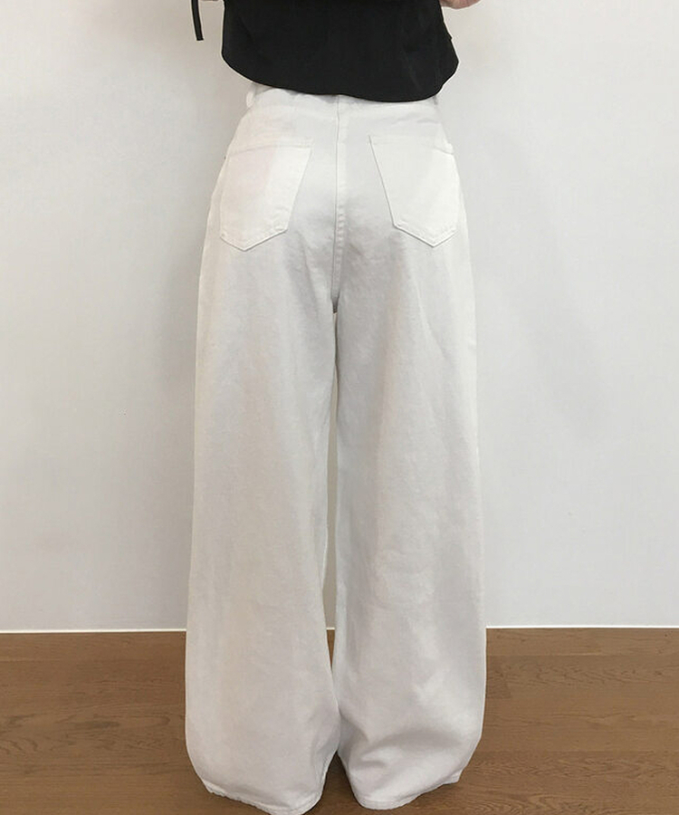 【丈別】ベーシックワイドパンツ(6color) WHITE