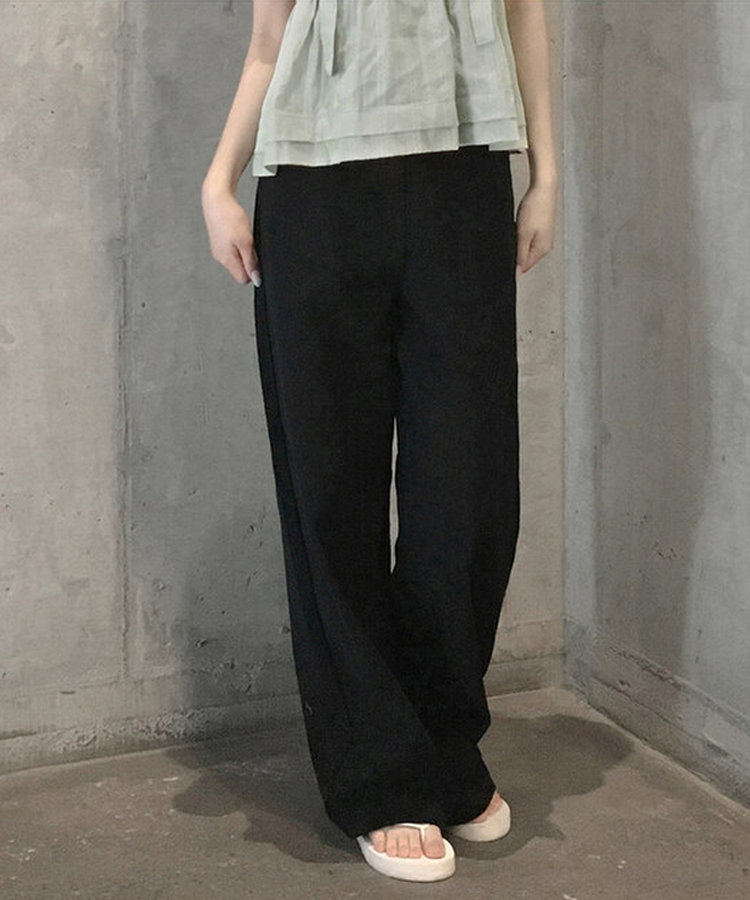 【丈別】ベーシックワイドパンツ(6color) BLACK