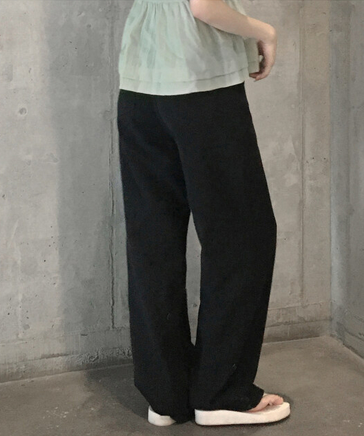 【丈別】ベーシックワイドパンツ(6color) BLACK