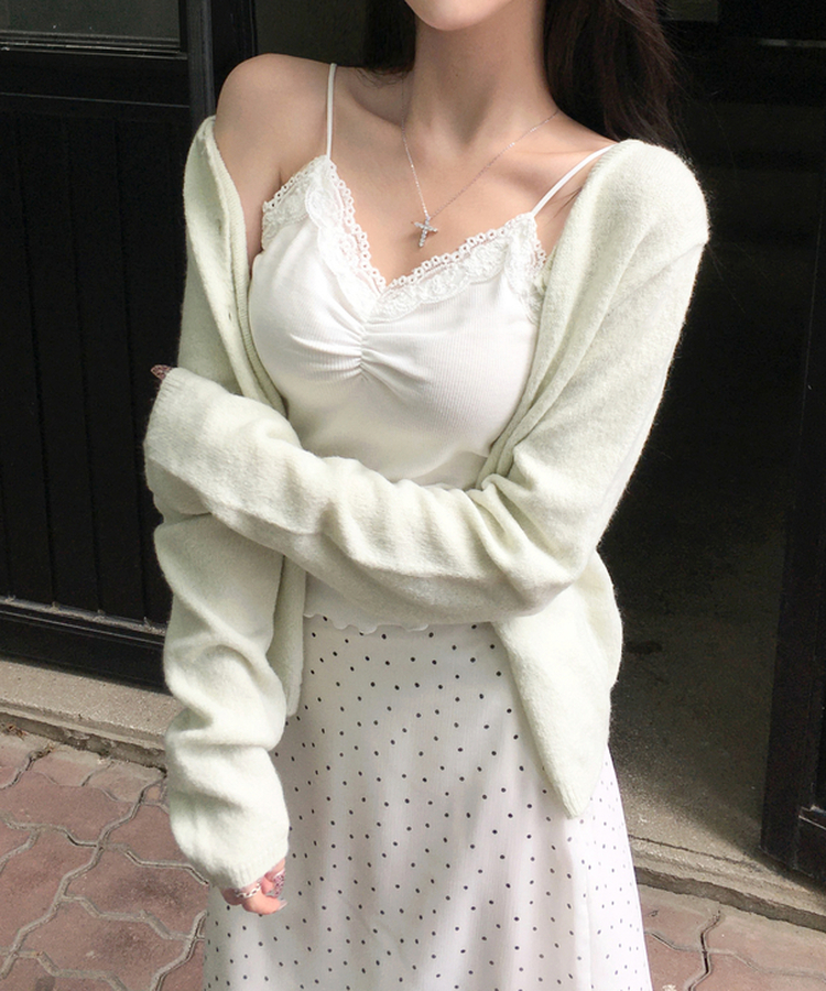 ラウンドネックニットカーディガン(6color) MINT