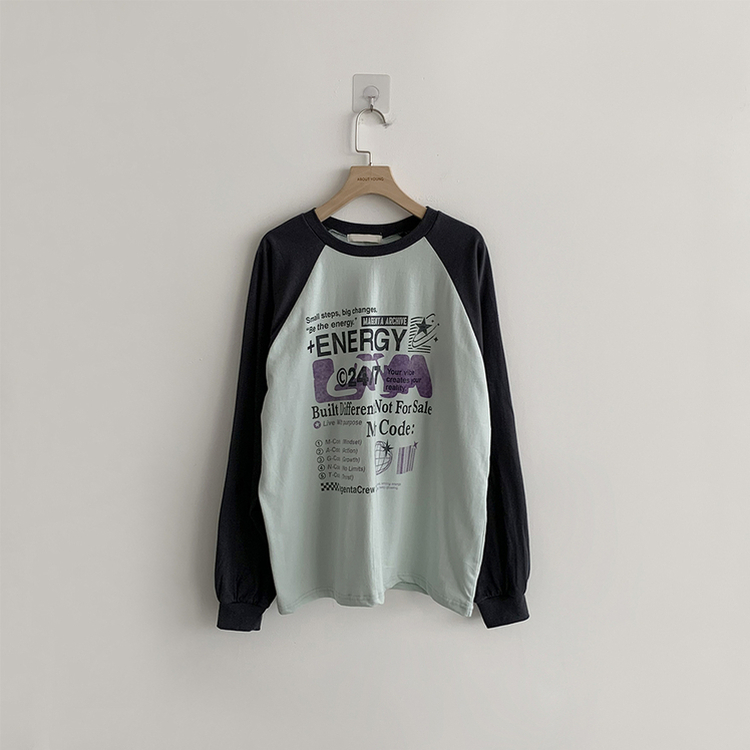 ラグランレタリング長袖Tシャツ