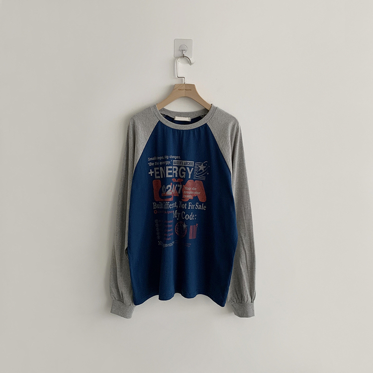 ラグランレタリング長袖Tシャツ