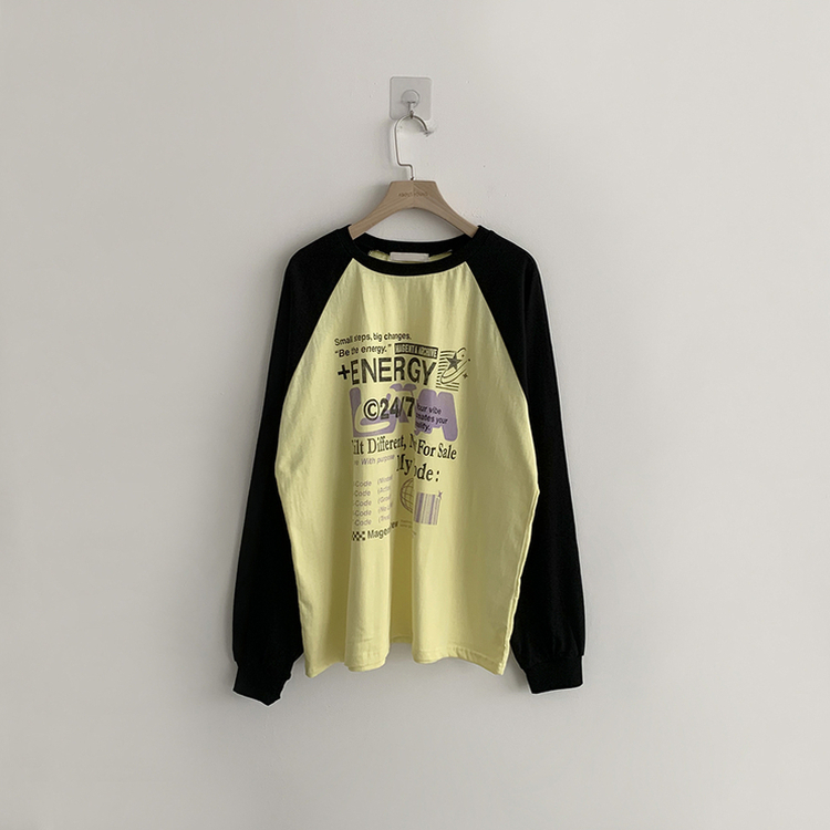 ラグランレタリング長袖Tシャツ