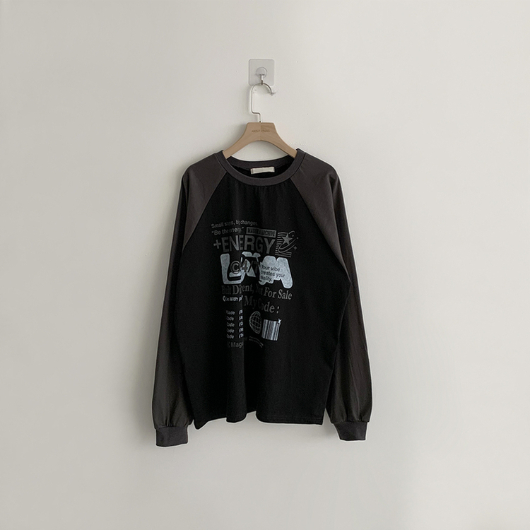 ラグランレタリング長袖Tシャツ