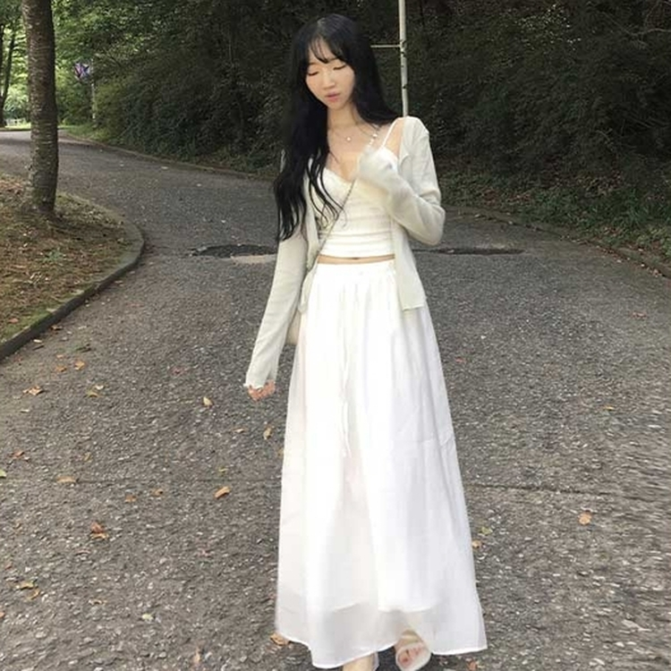 クラシックシフォンロングスカート IVORY