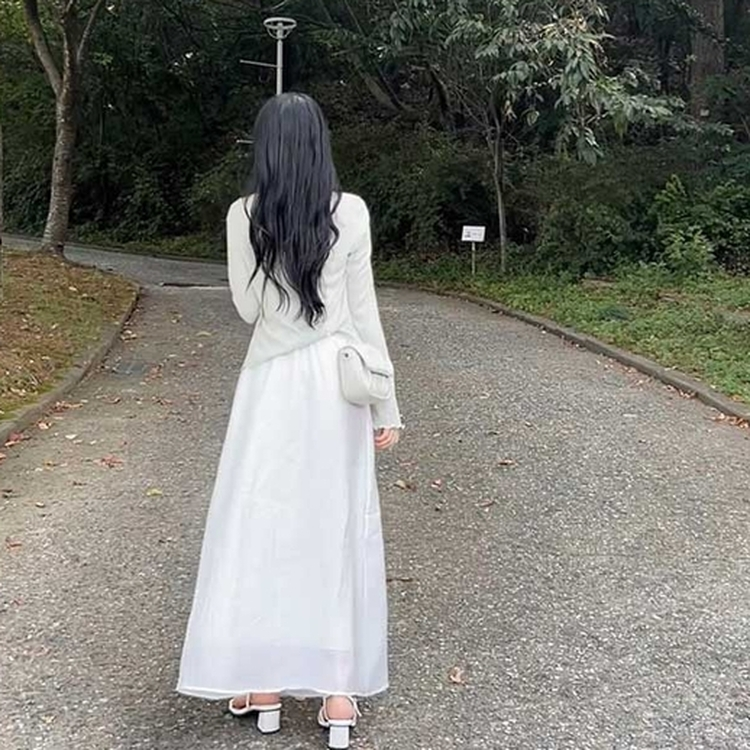 クラシックシフォンロングスカート IVORY