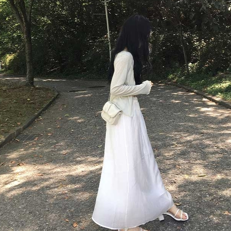 クラシックシフォンロングスカート IVORY